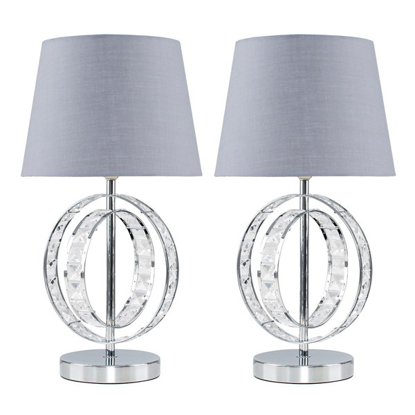 Canora Grey Dicie 46Cm Silver Table Lamp Set Wayfair.co.uk